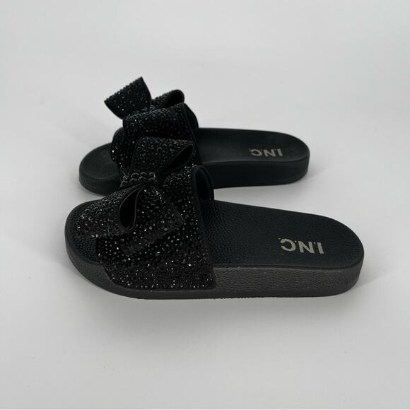 I.N.C. International Concepts Peymin Slide sandals black bow - 5 - Picture 3 of 12